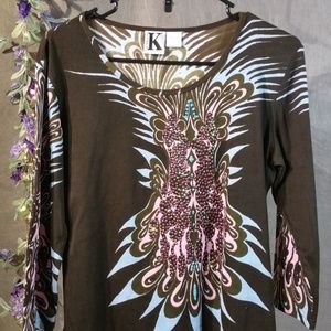 Shana K Sequin Multicolor long sleeve top/Small